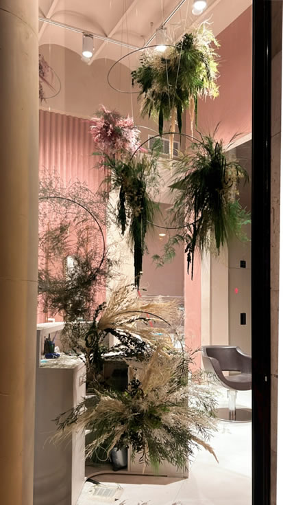 Decoración floral peluqueria salon toro barcelona